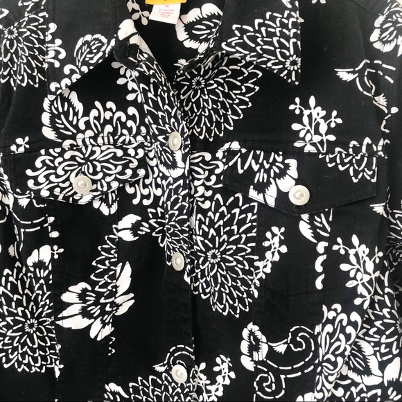 RUBY RD 🖤🤍🖤 black white FLORAL jacket SZ 14 - Picture 3 of 10